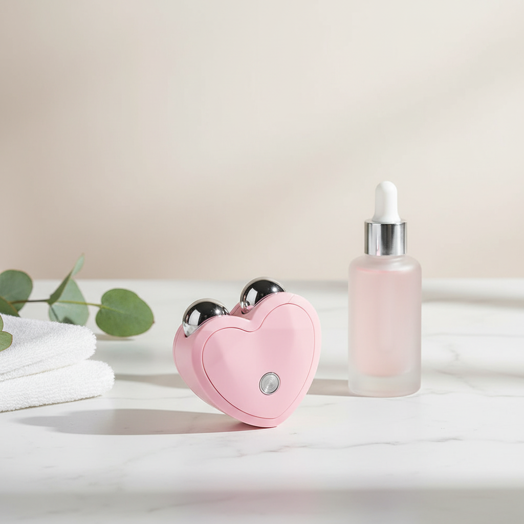 Electric EMS Facial Massager with serum