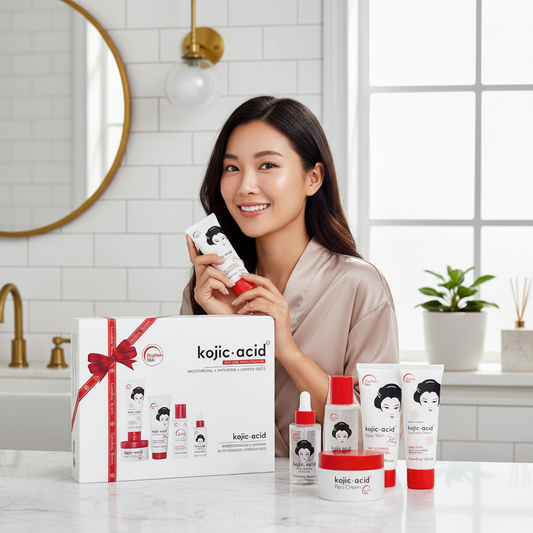 GuanJing Beauty Kojic Acid Skin Care Series 5 Piece Set with influencer