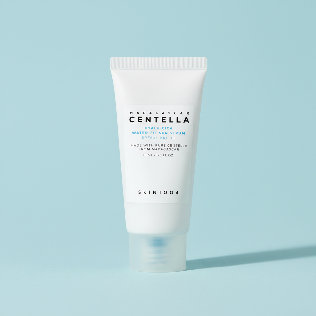 SKIN1004 Centella tube on light blue background